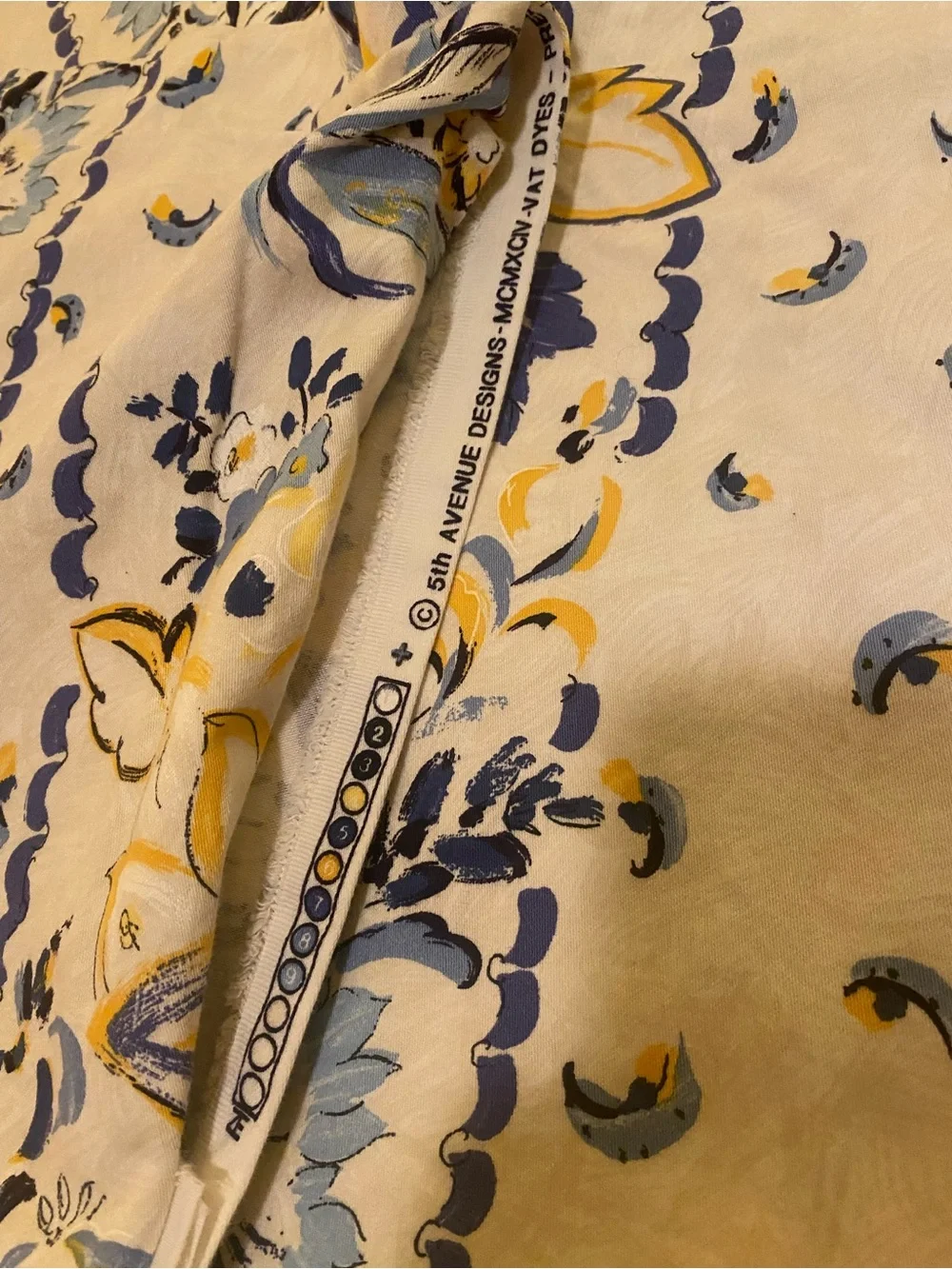 5th Avenue Designs Vtg Duvet Cover and Shams Floral Blue and Yellow Queen Sz